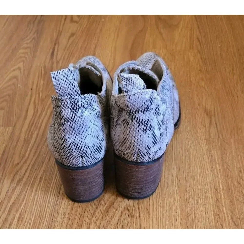 Freebird by Steven Sadie Snake Print Shoe Booties Size 8
